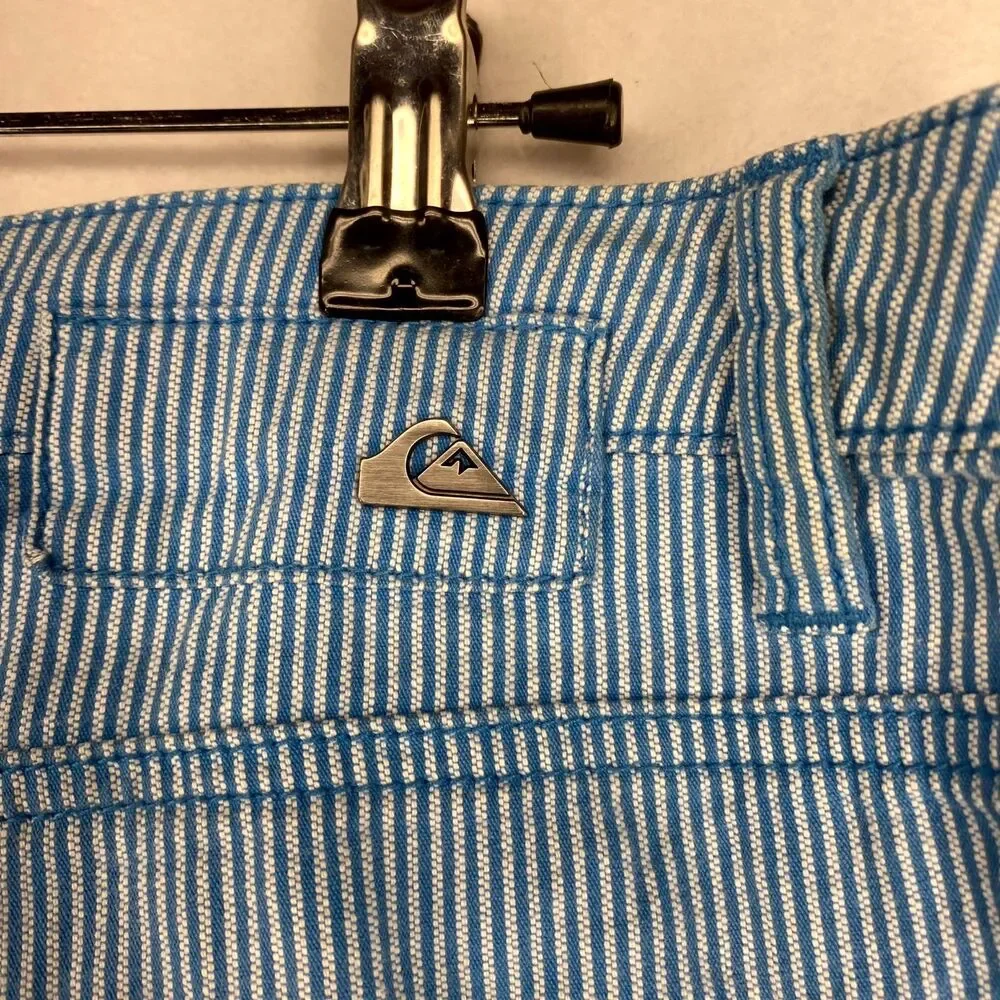 Quiksilver Striped Chino Shorts Blue White Color Mens Size 34‎